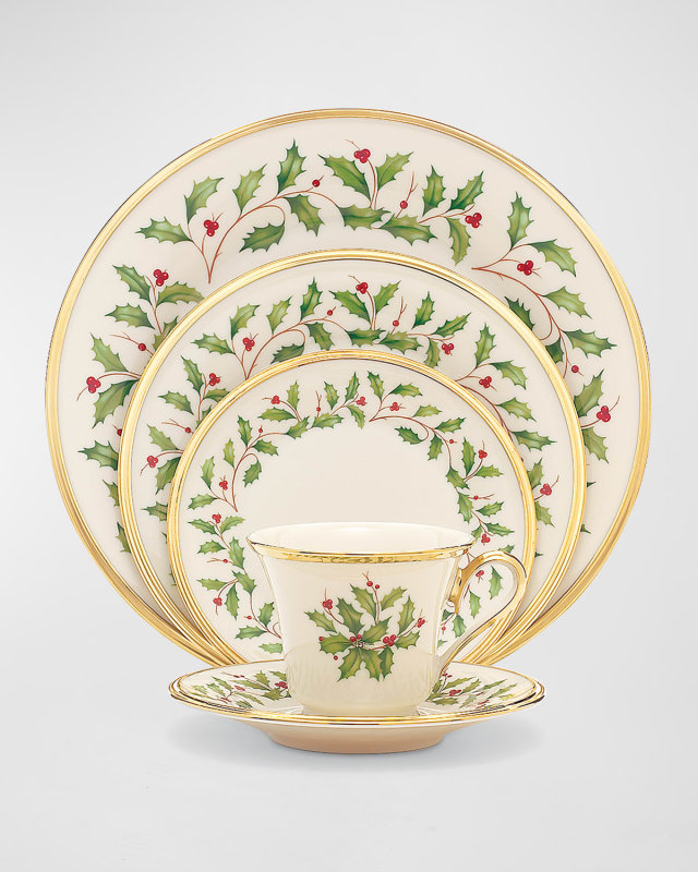 5-Piece Holiday Holly & Berry Place Setting
